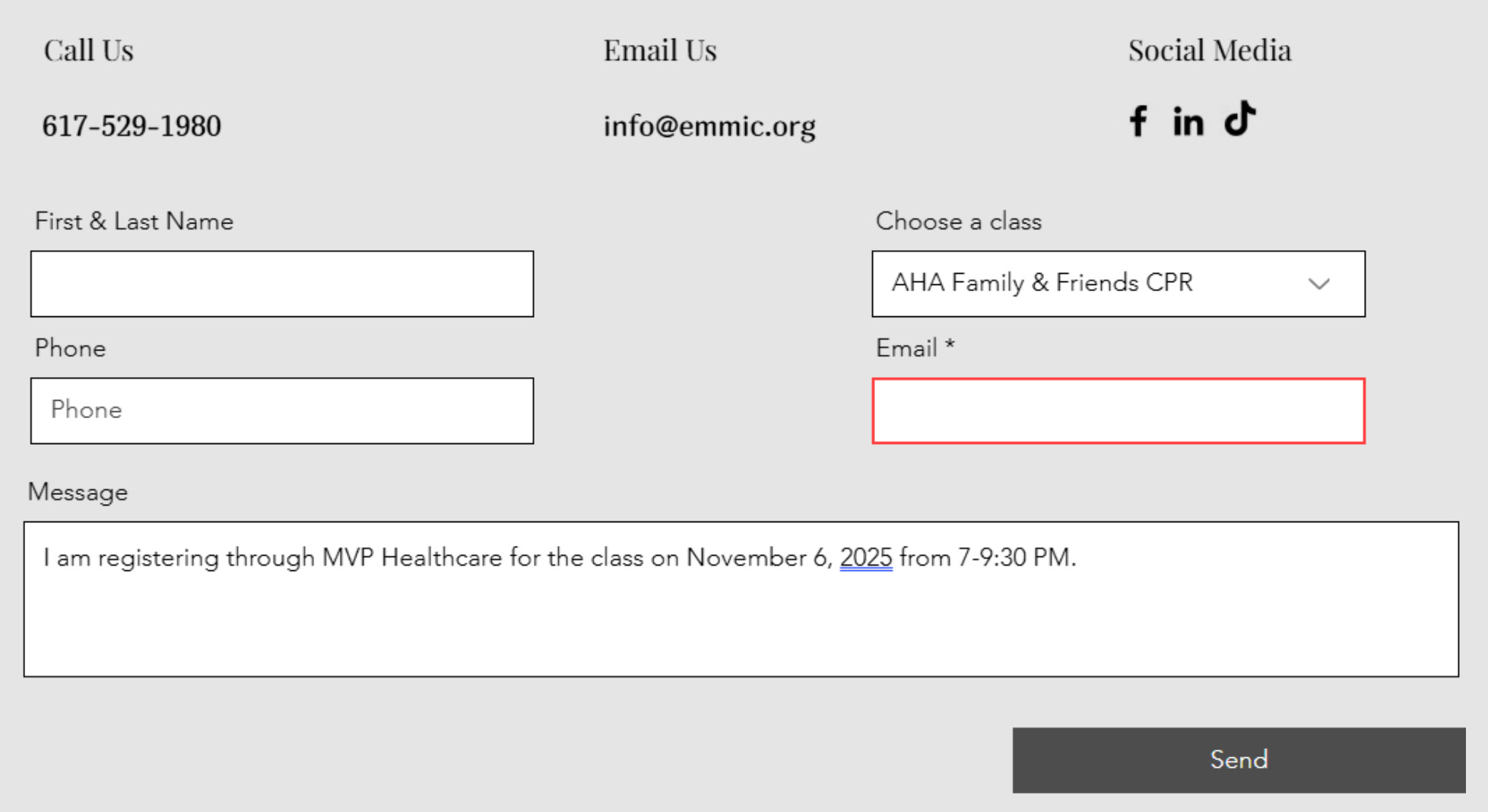 aha cpr registration screenshot